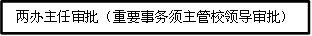 两办主任审批（重要事务须主管校领导审批）